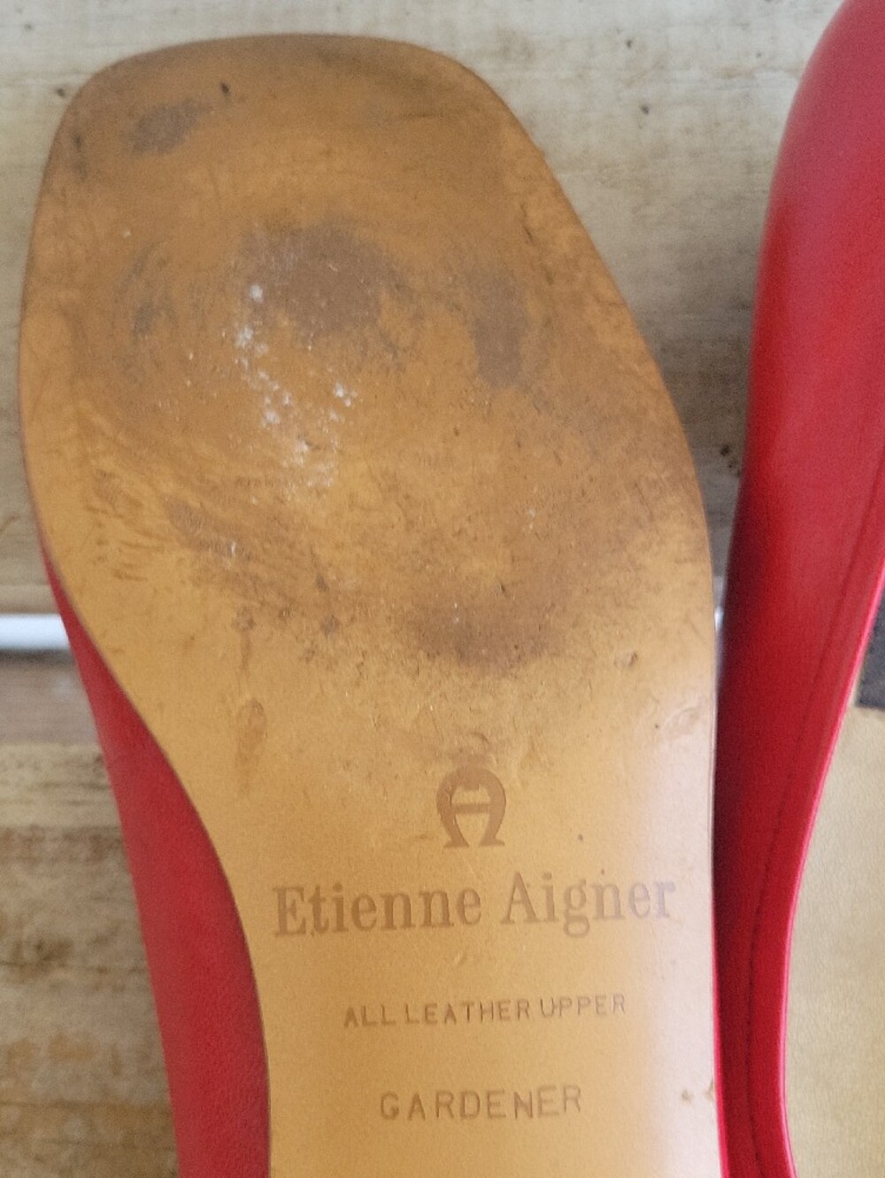 Etienne Aigner Red Leather Ballet Flats with Floral Tassel Accent - Picture 6 of 10
